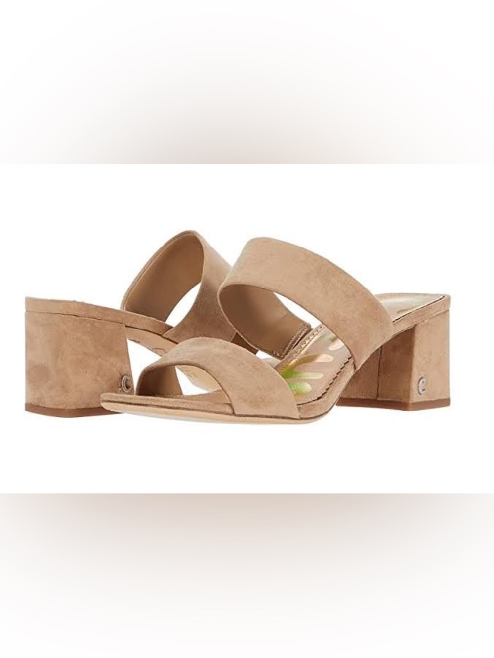 Sam Edelman Taupe Suede Double-Band Slide Mules size 9